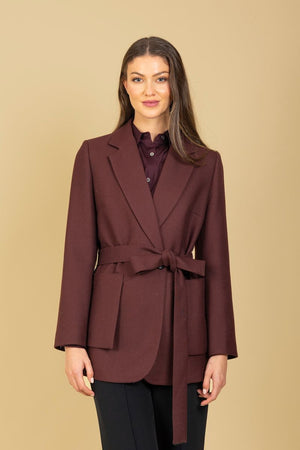 BELTED SHORT COAT PATCH POCKET