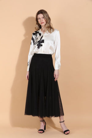 FLOWER BUTTON DOWN SILK