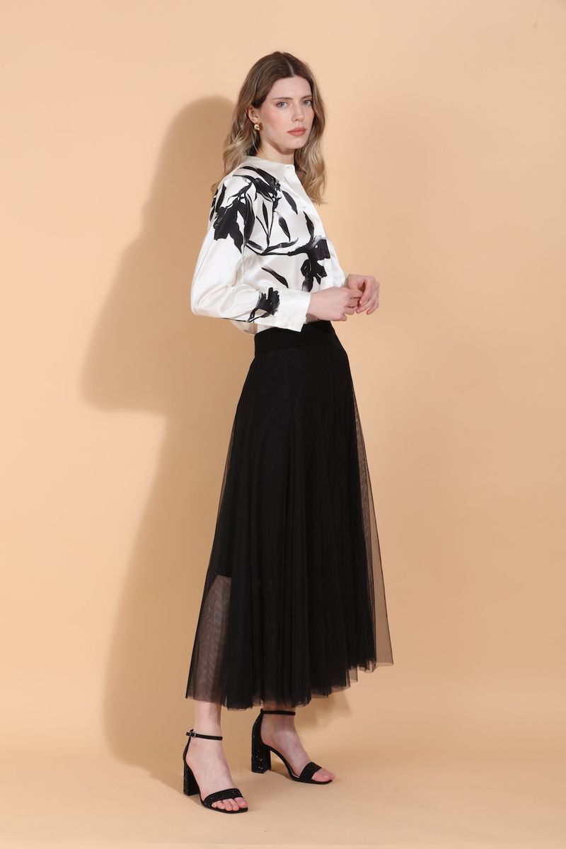 FLOWER BUTTON DOWN SILK