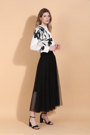FLOWER BUTTON DOWN SILK