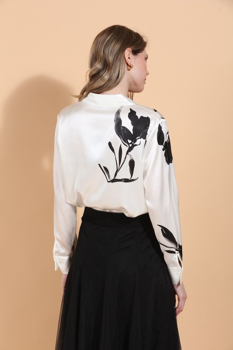 FLOWER BUTTON DOWN SILK
