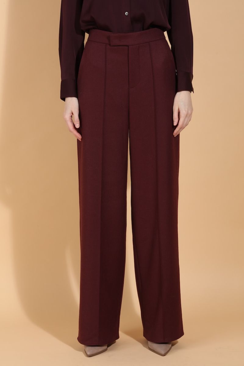 WIDE LEG TROUSERS WITH ELASTIC WB ON BACK
