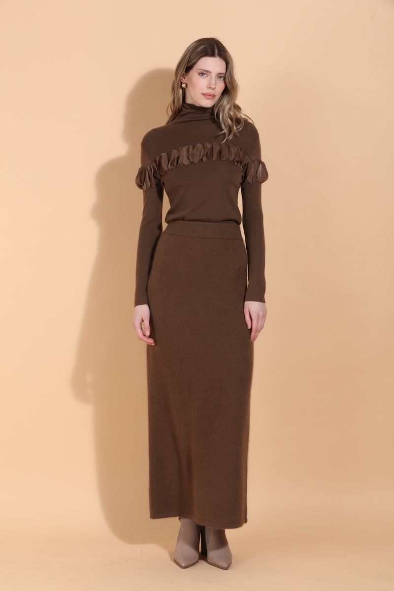 MERINO WOOL TURTLE SWEATER WITH APPLIQUE