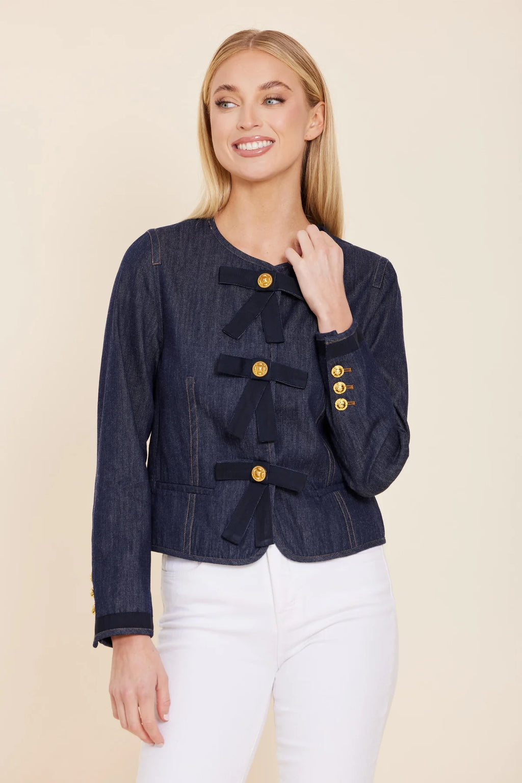 BOW DENIM JACKET