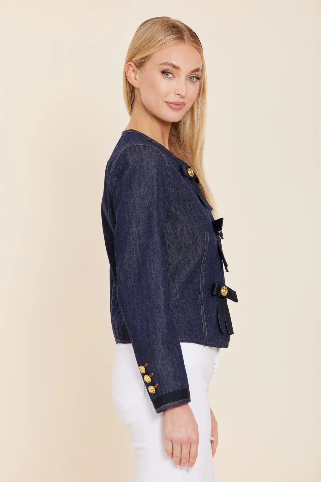 BOW DENIM JACKET