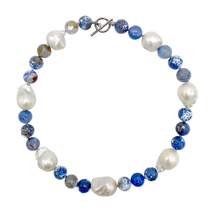 CHALCEDONY PEARL NECKLACE 18'