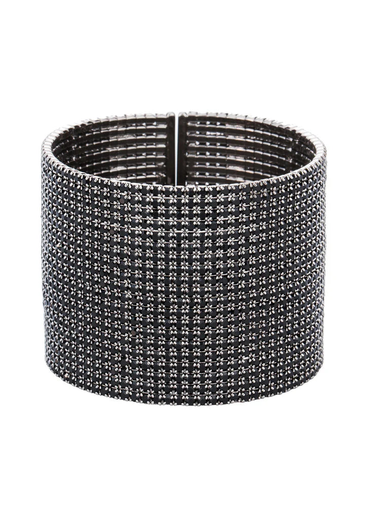 PEWTER CRYSTAL CUFF