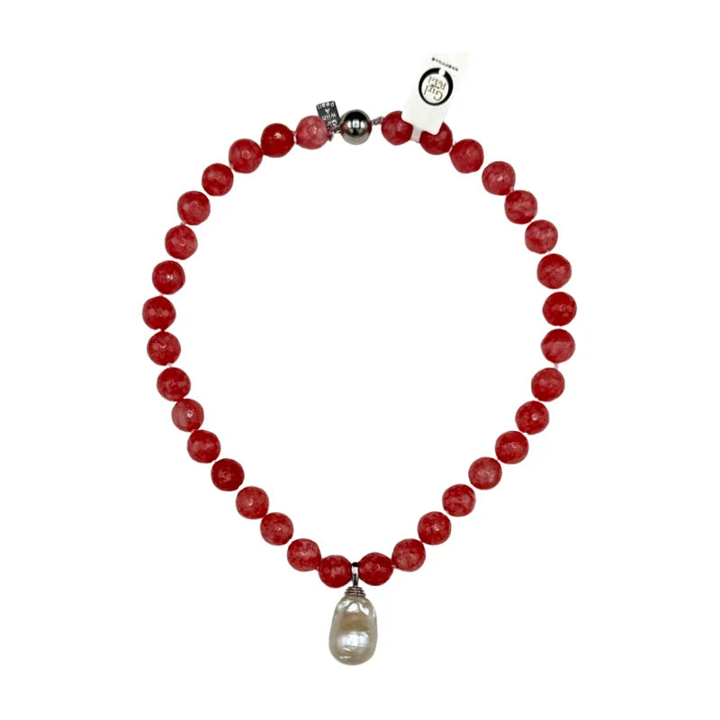 ROSE QUARTZ PEARL DROP