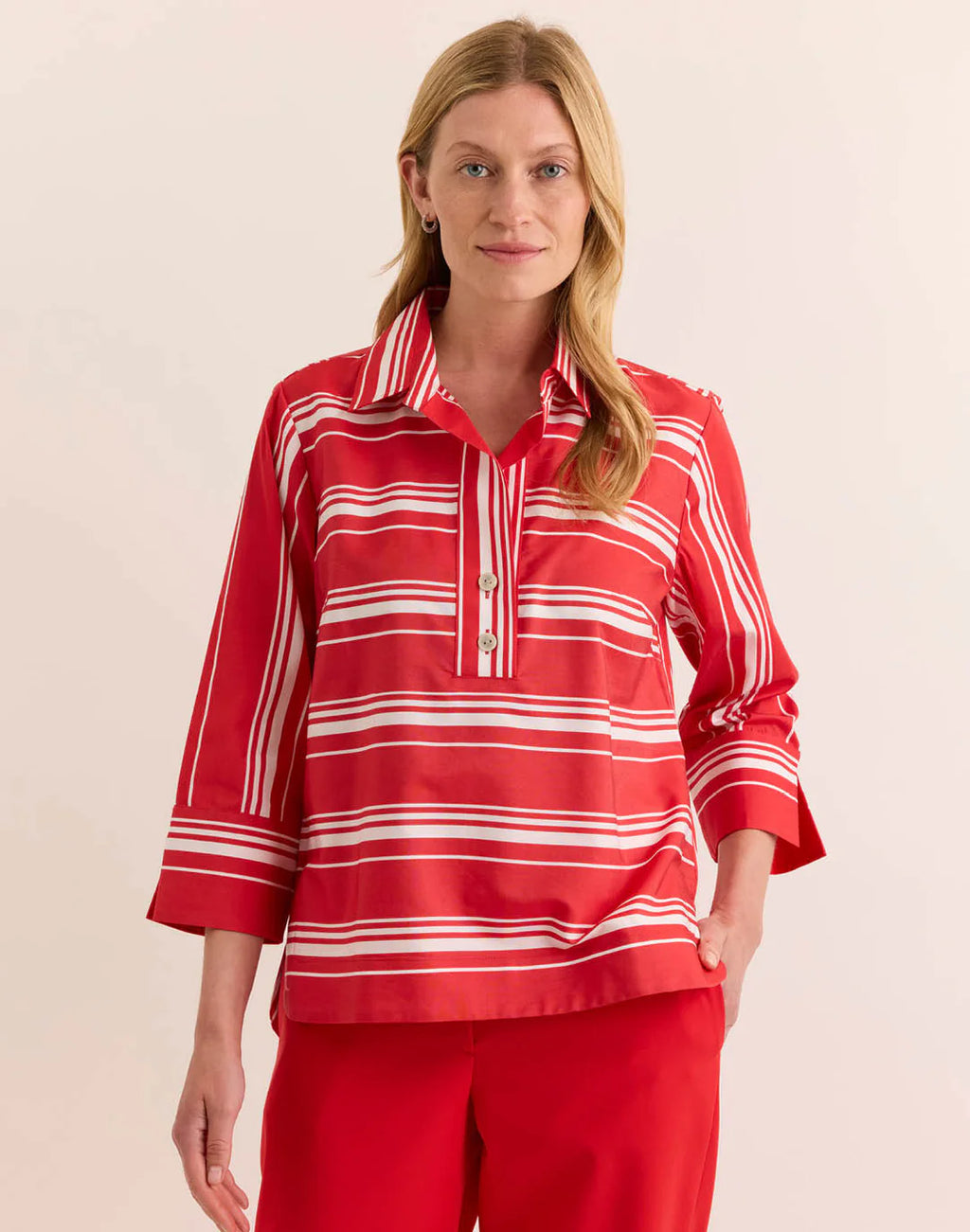 AILEEN 3/4 SLEEVE STRIPE TOP