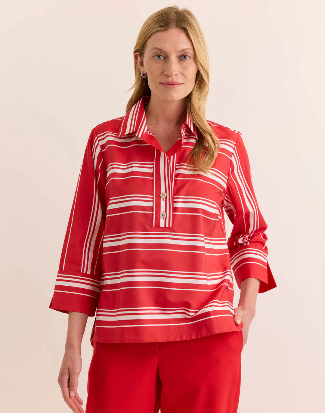 AILEEN 3/4 SLEEVE STRIPE TOP