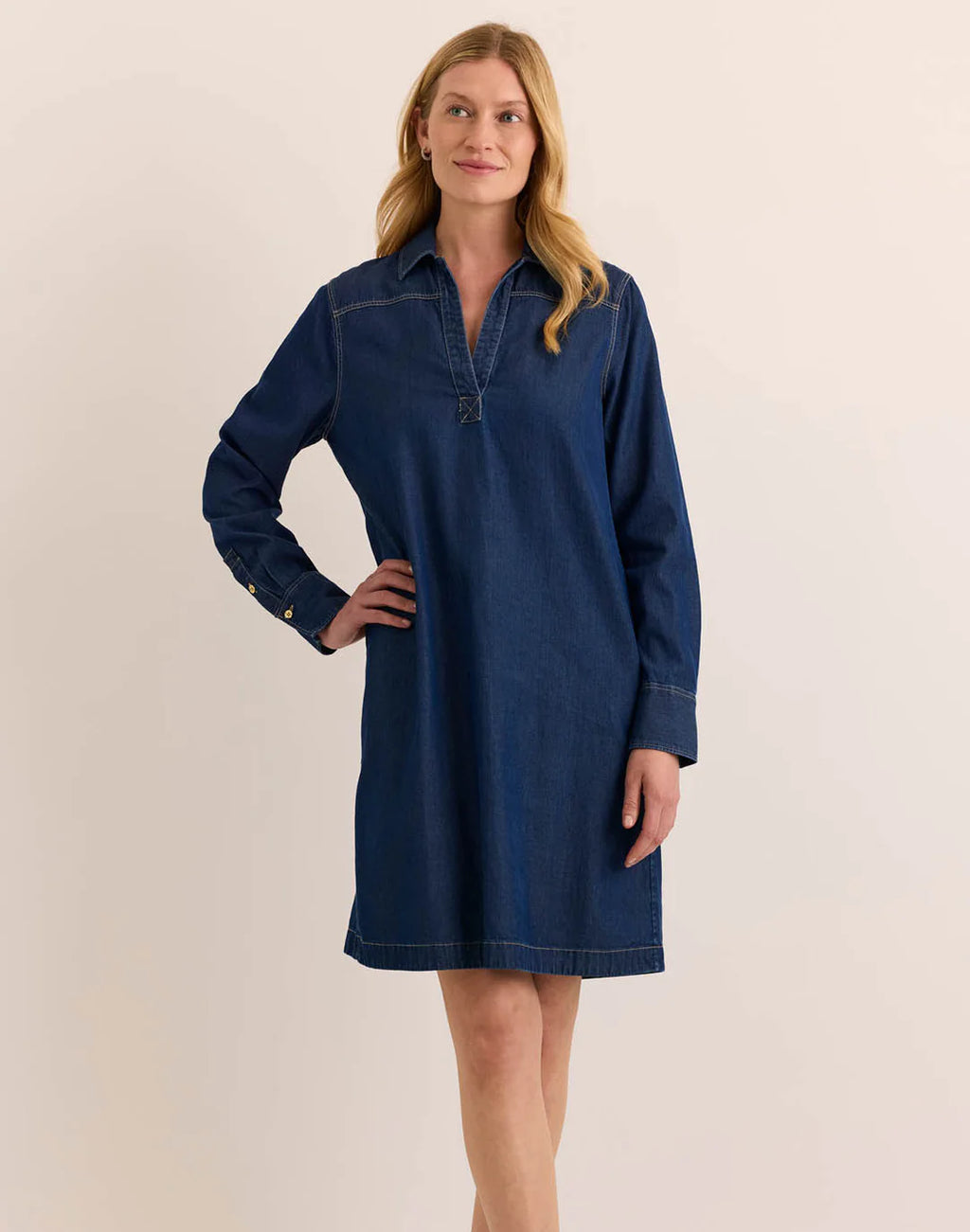 MONICA LONG SLEEVE DENIM DRESS