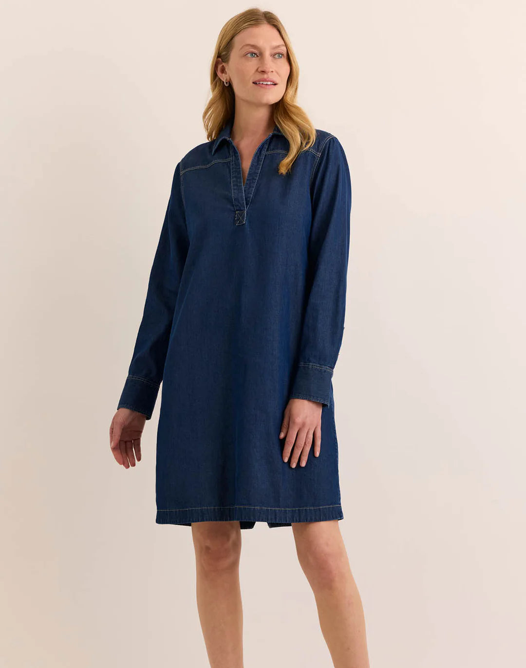 MONICA LONG SLEEVE DENIM DRESS