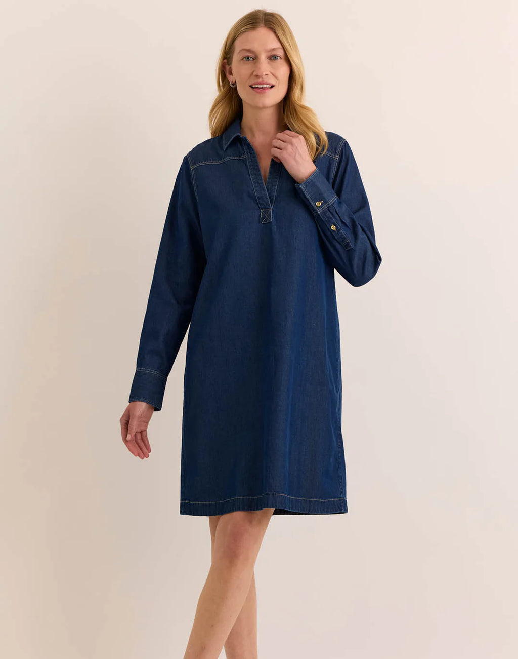 MONICA LONG SLEEVE DENIM DRESS