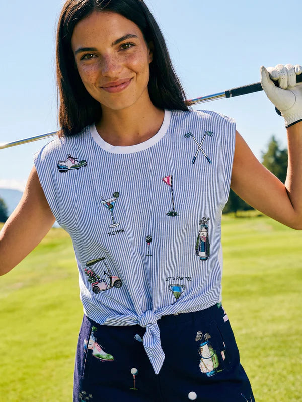 BLUE STRIPED T-SHIRT GOLF KNOT