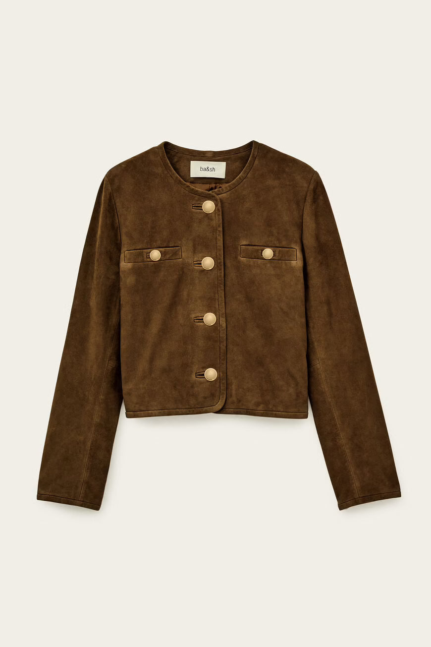MELLA CROPPED SUEDE JACKET