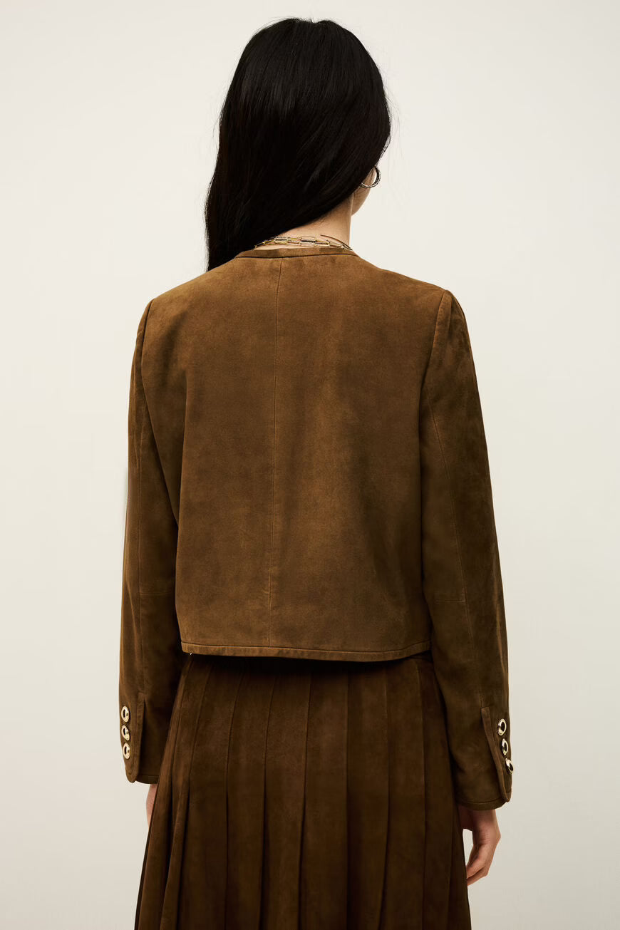 MELLA CROPPED SUEDE JACKET