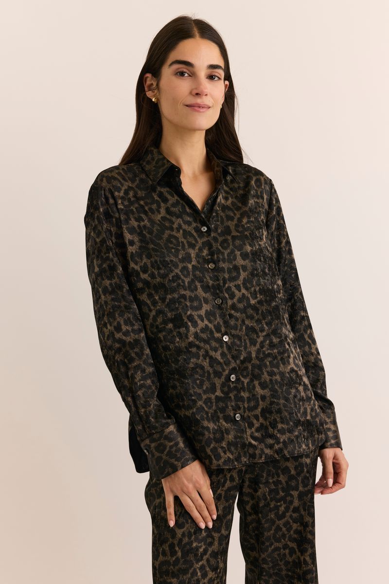 MARGOT LONG SLEEVE ANIMAL PRINT SHIRT