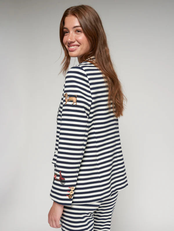 STRIPED SAILOR JACKET WITH ILLUSTRATIONS
