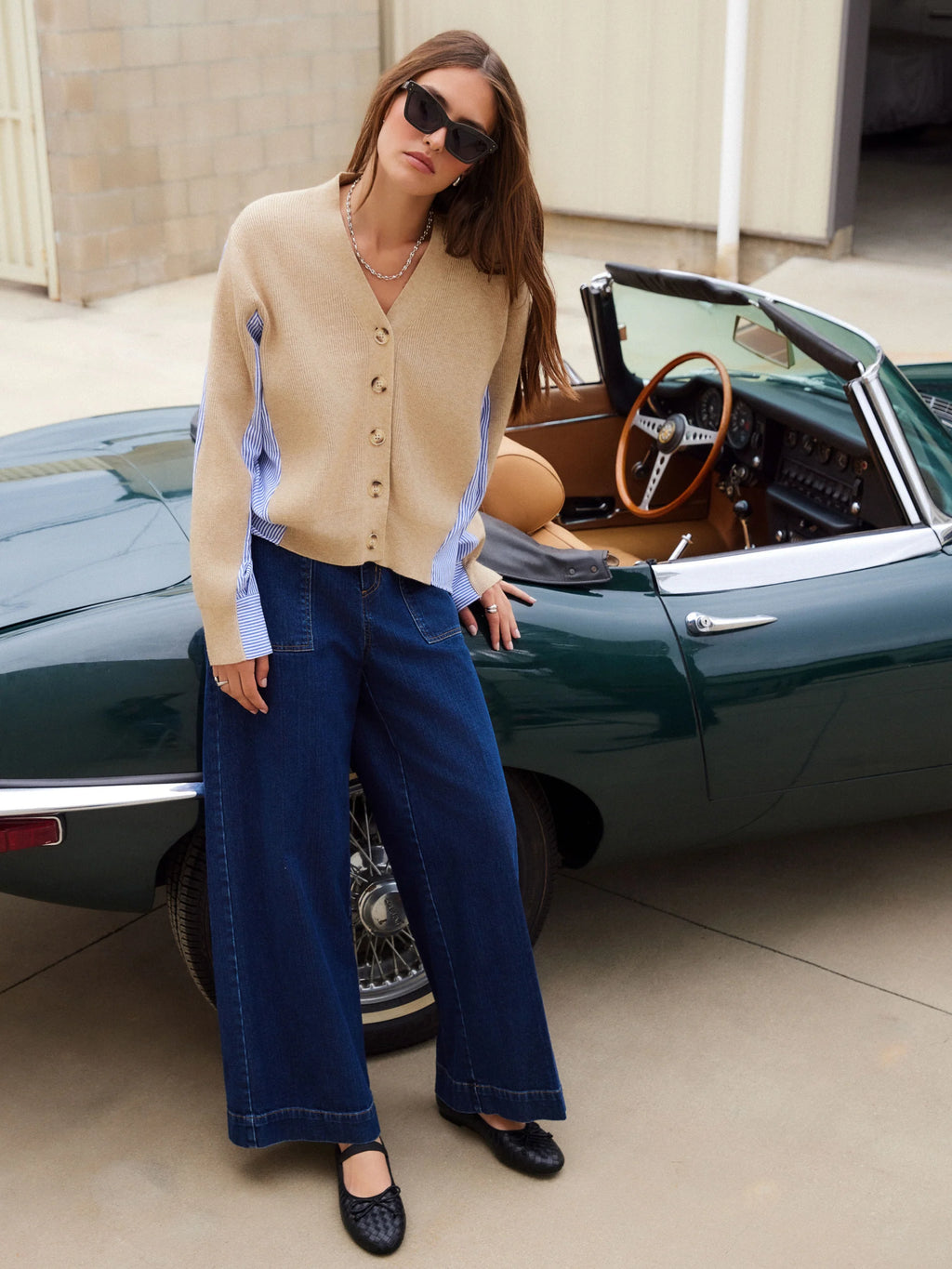 CELINE MIXED MEDIA CARDIGAN