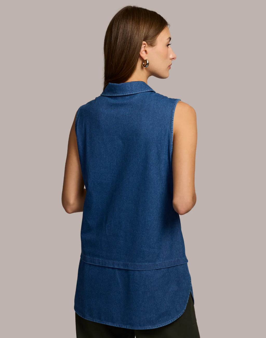 LEA SLEEVELESS KNIT DENIM FOUNDATION LAYER