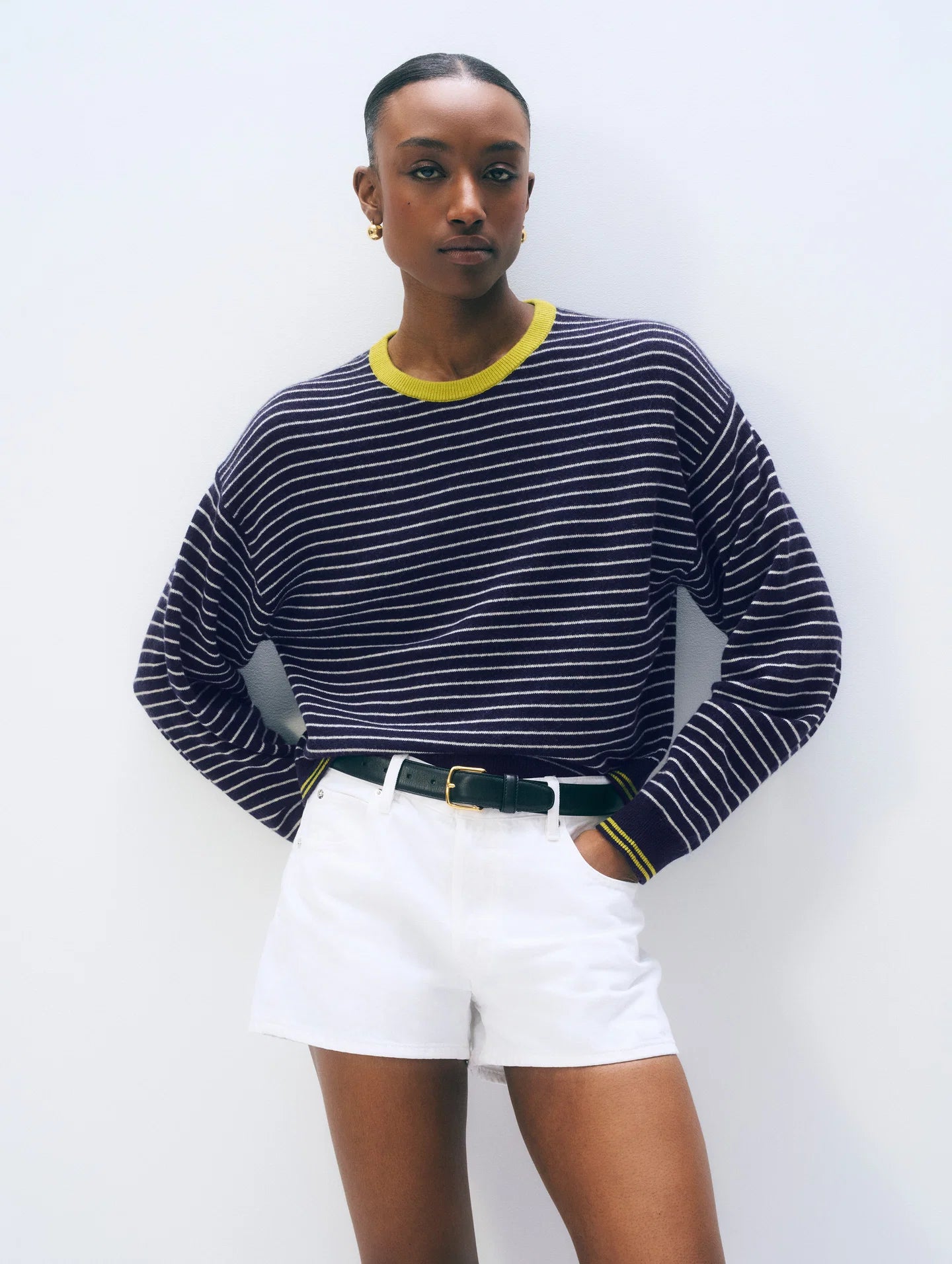 CASHMERE STRIPED CREWNECK