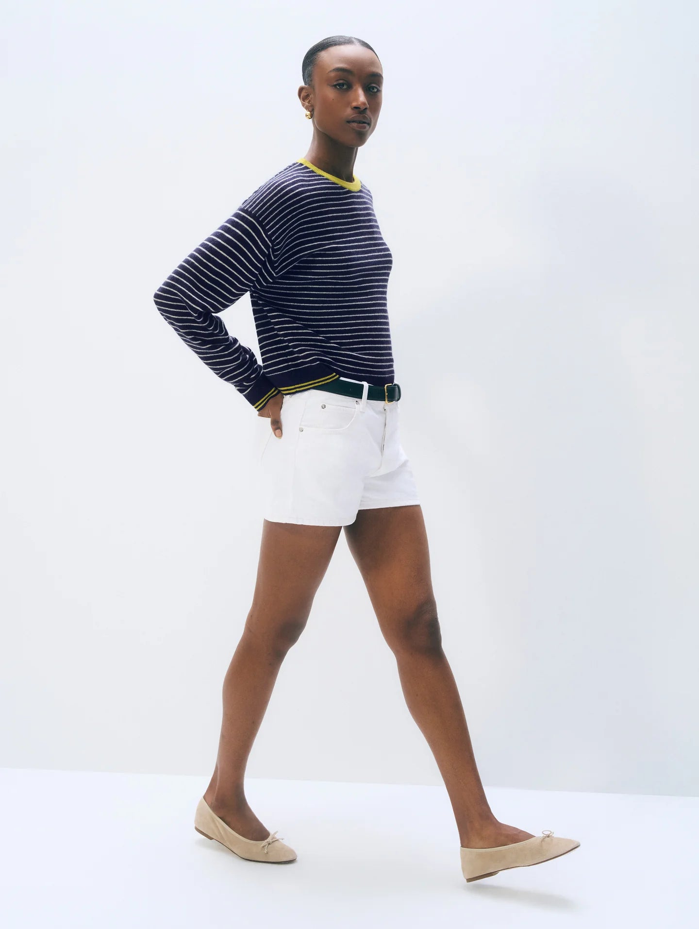 CASHMERE STRIPED CREWNECK
