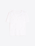 WHITE T-SHIRT WITH RHINESTONES