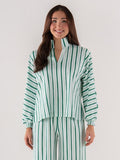 PAJAMA PANT SET MIST GREEN STRIPE