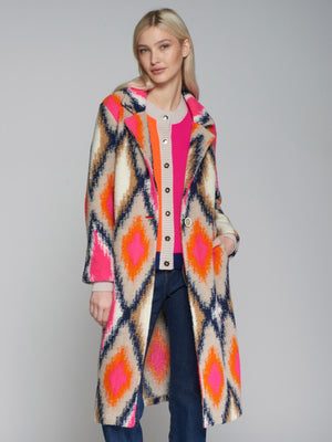 SIENA IKAT WOOL KNITTED COAT