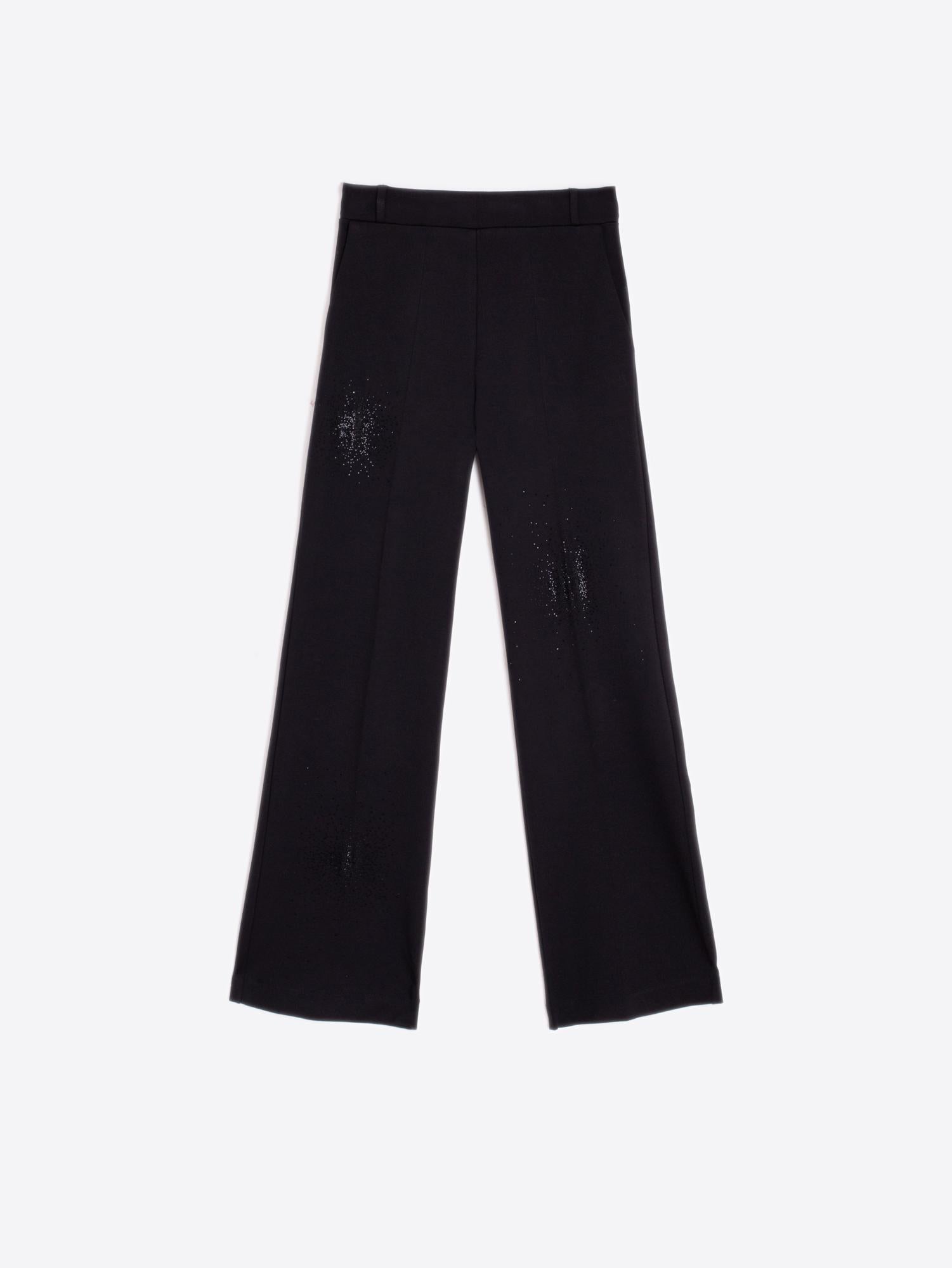 MARTINA STRASS BLACK STRETCH KNIT PANTS