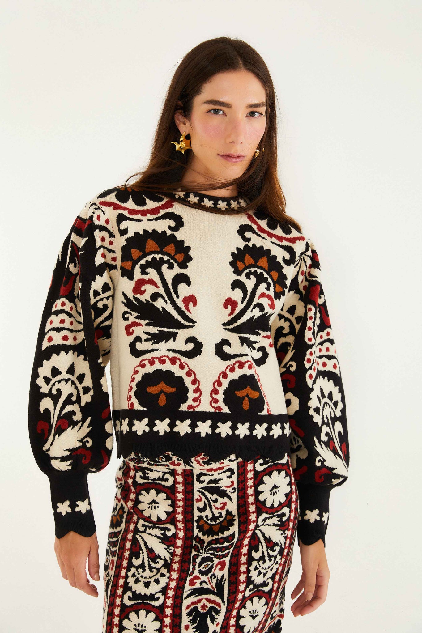WINTER TAPESTRY KNIT SWEATER