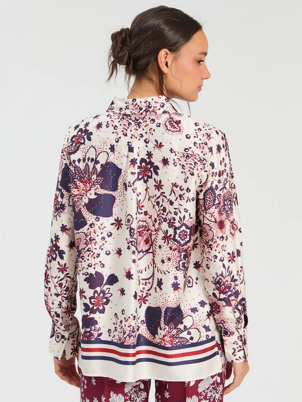 STAR FLOWER PRINT SHIRT ECRU