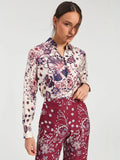 STAR FLOWER PRINT SHIRT ECRU