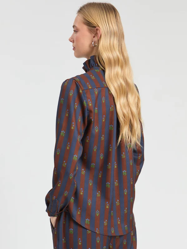 STRIPED INDIAN FLOWER SHIRT