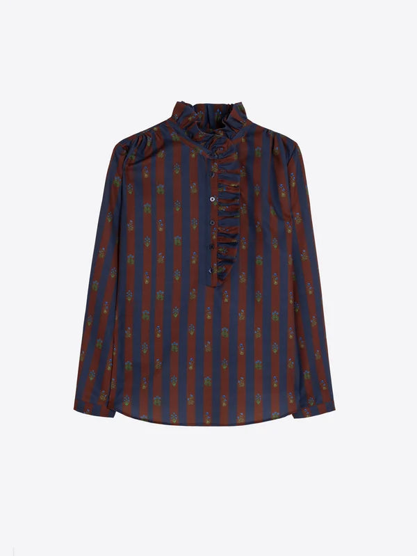 STRIPED INDIAN FLOWER SHIRT
