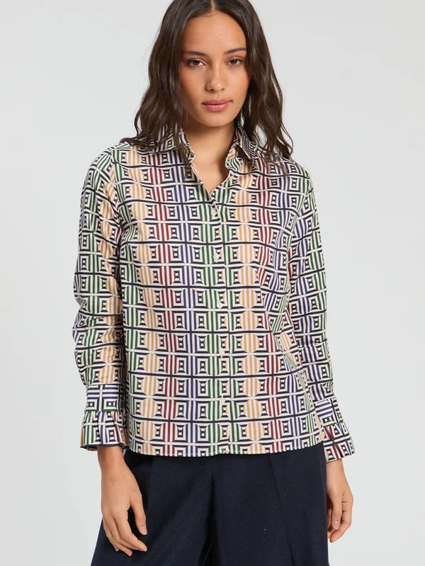 GEOMETRIC CIRCLE PRINT SHIRT