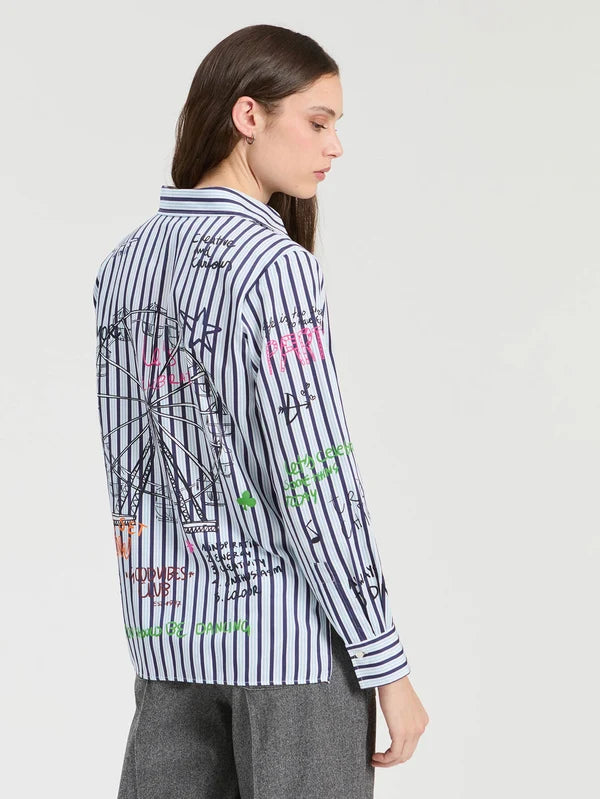 STRIPED SHIRT FERRIS WHEEL PRINT