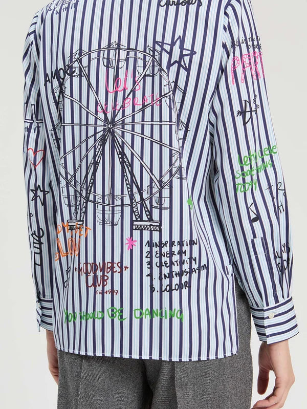 STRIPED SHIRT FERRIS WHEEL PRINT