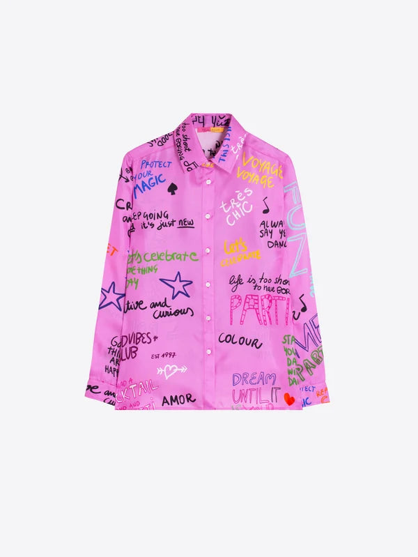 FERRIS WHEEL PINK SILK SHIRT