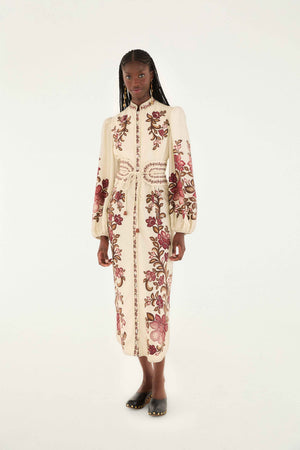 RENATA FLORAL LONG SLEEVE MIDI