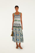 MANOELA OFF WHITE SLEEVELESS BELT MAXI DRESS