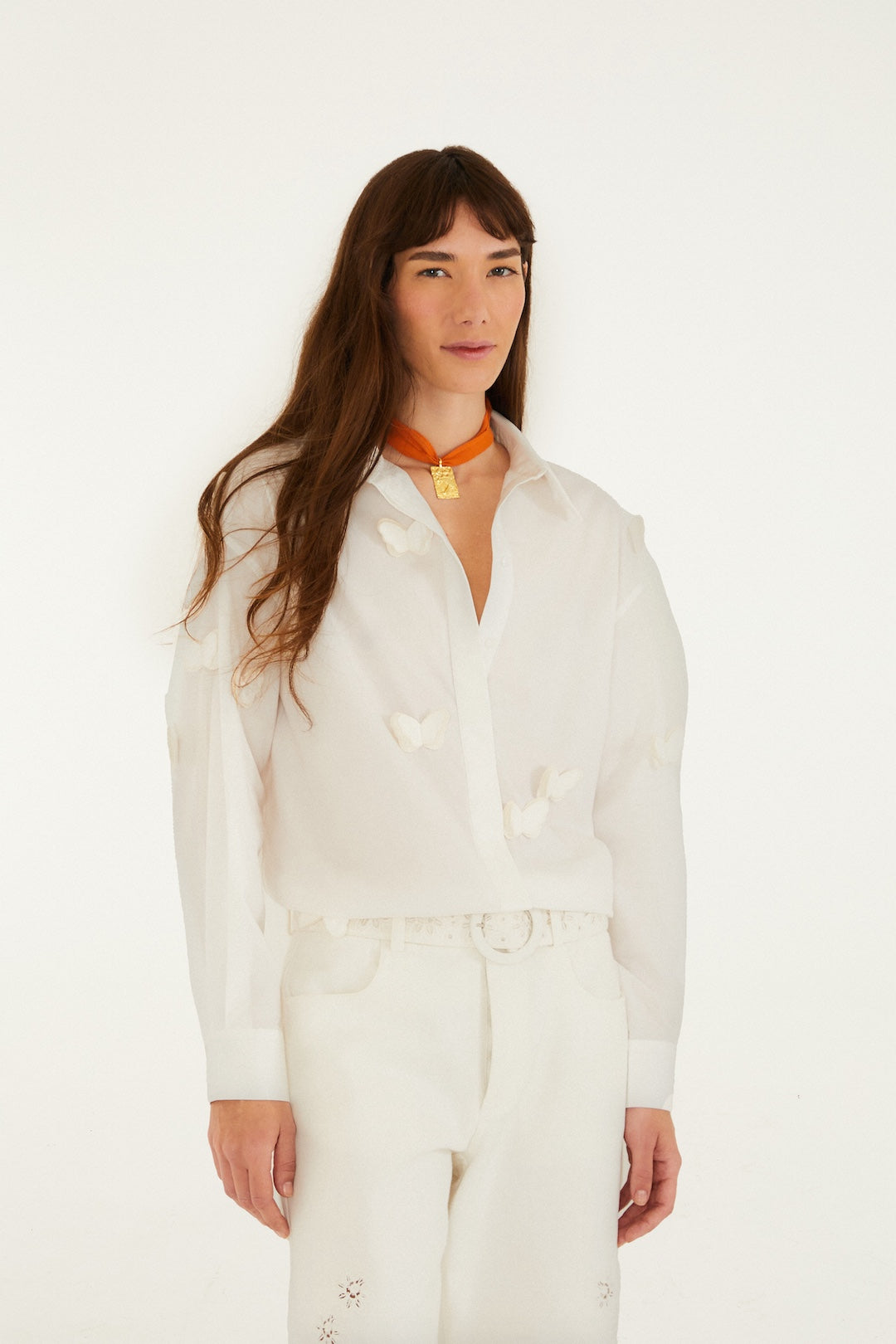 WHITE BUTTERFLIES BLOUSE