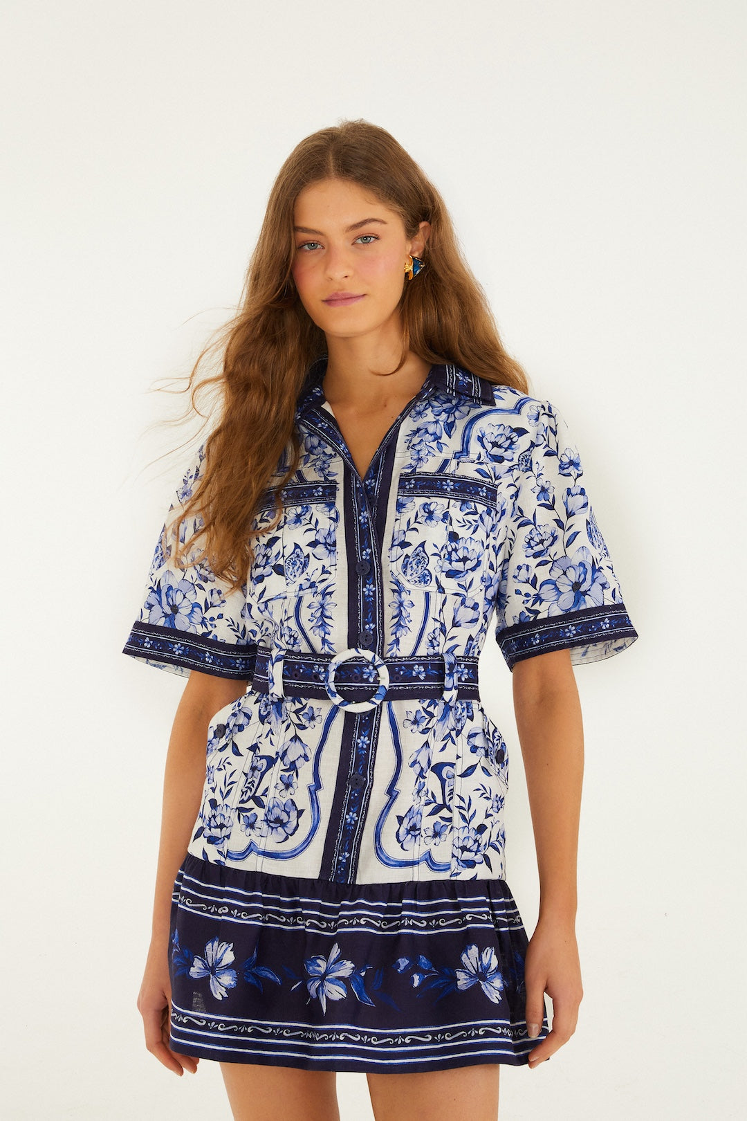 PORCELAIN GARDEN OFF WHITE MINI DRESS