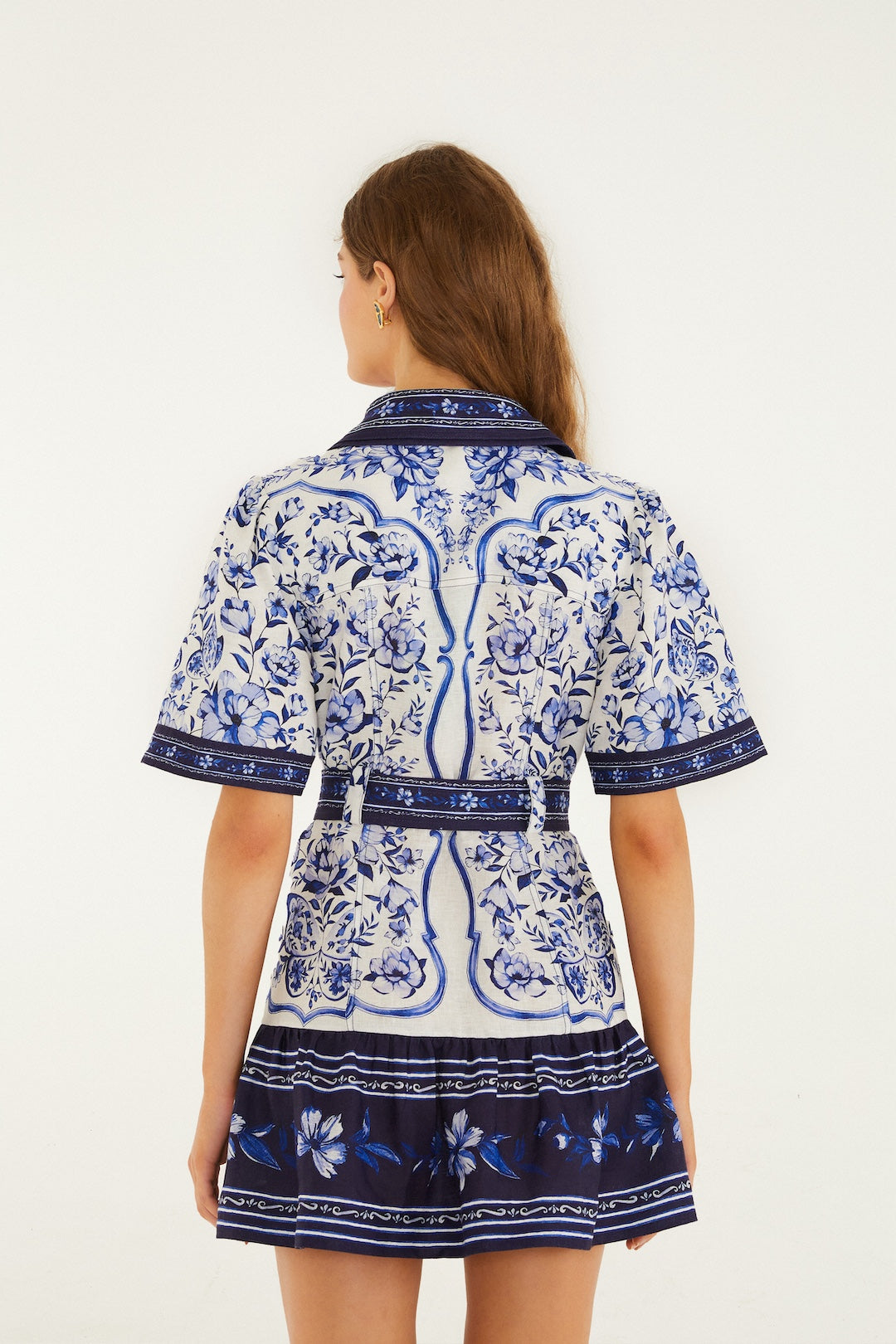 PORCELAIN GARDEN OFF WHITE MINI DRESS