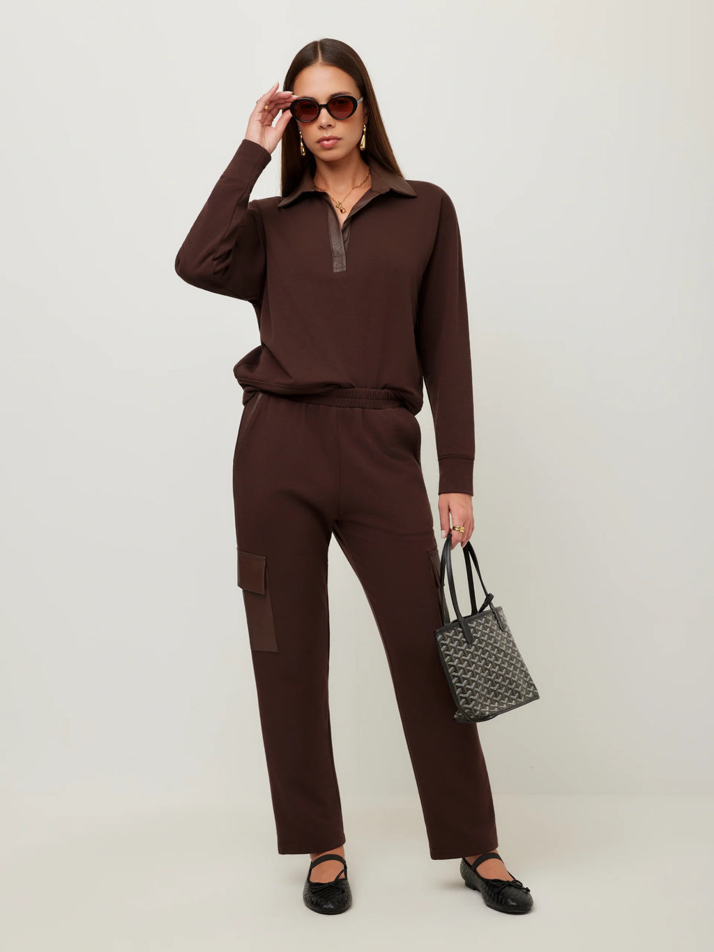 RACHEL CONTRAST COLLAR TOP