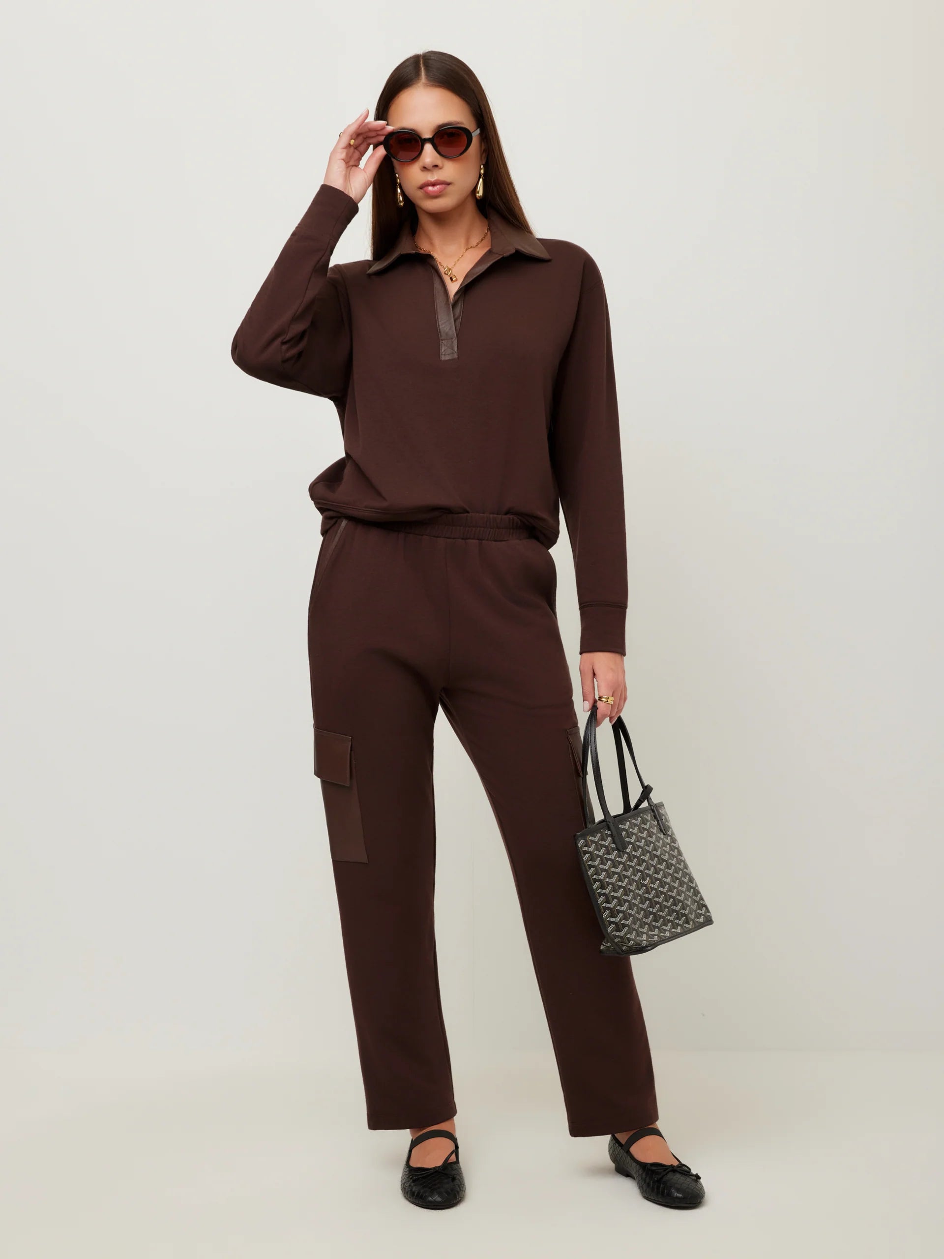 RACHEL CONTRAST COLLAR TOP