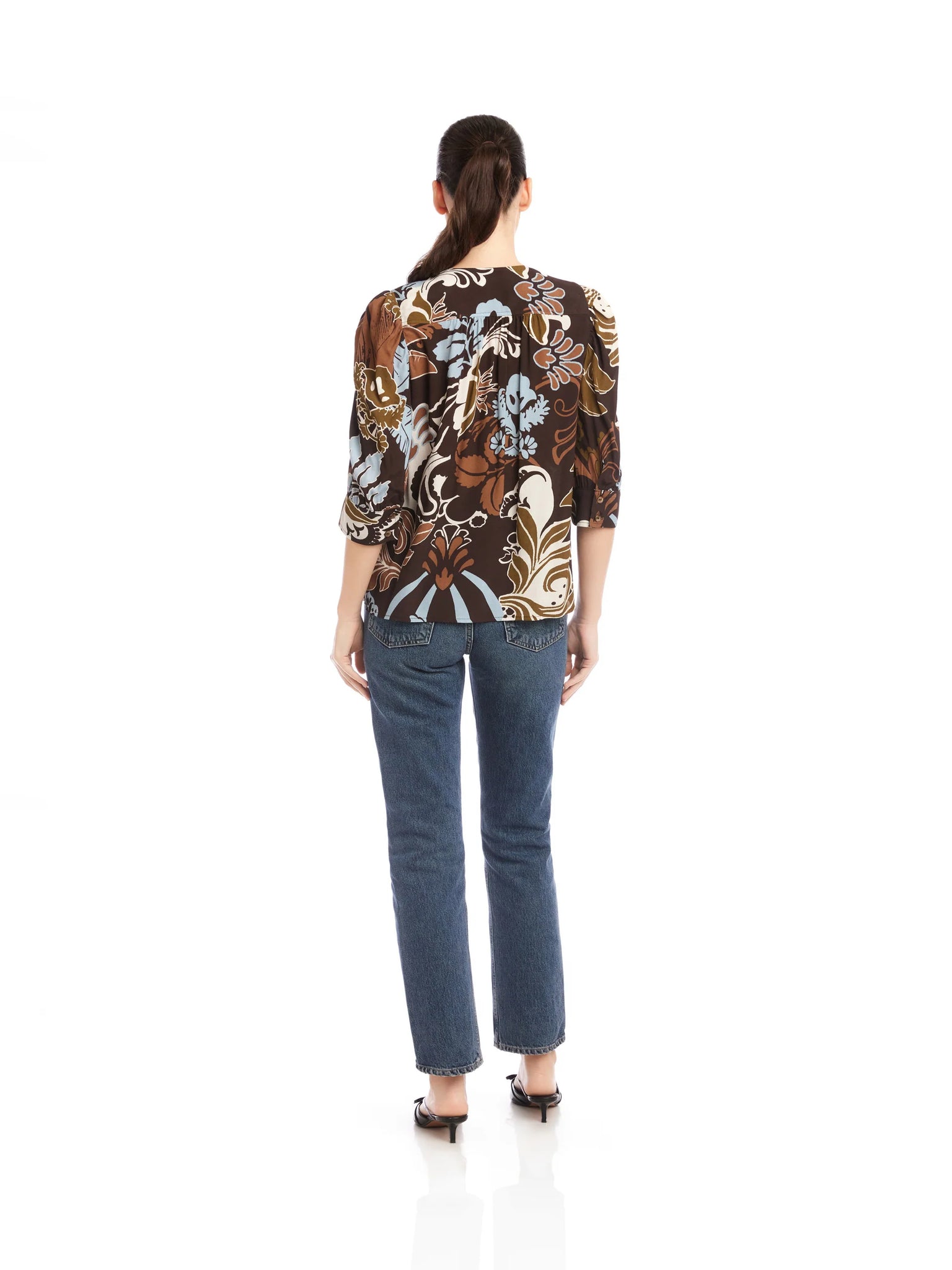 NORAH SHIRRED SLEEVE TOP