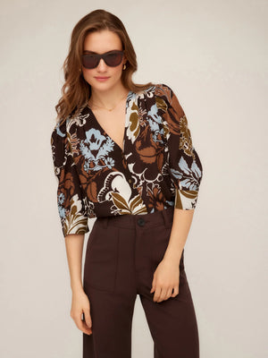 NORAH SHIRRED SLEEVE TOP