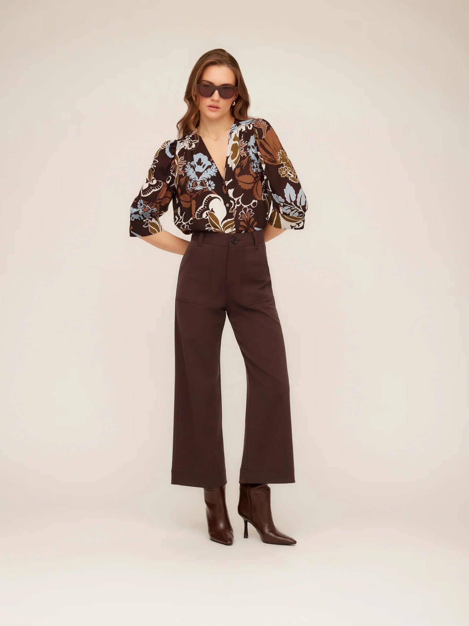 NORAH SHIRRED SLEEVE TOP
