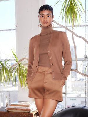 FAUX SUEDE MODERN SHORTS